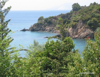 Une petite crique dans l'île de Skiathos