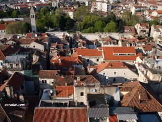 Vue aérienne du palais de Dioclétien à Split