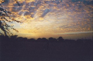 Un coucher de soleil en hiver