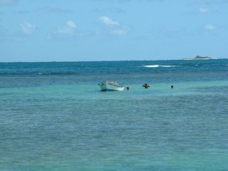 Baignade dans l'eau bleu turquoise Baignade dans l'eau bleu turquoise