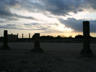 Coucher de soleil sur la ville romaine