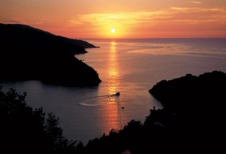 Couché de soleil à Gideros